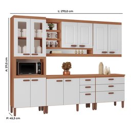 Cozinha Modulada Completa Ester New 100% Mdf Tuboarte 10 Portas e 6 Gavetas - 2