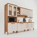 Ver imagem 3 de Cozinha Modulada Completa Móveis Home 100% MDF 10 Portas e 6 Gavetas