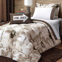 Kit Edredom Solteiro City 4 Peças Casaborda Tabaco - 2