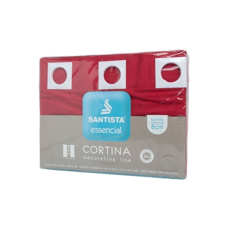 Cortina Essencial Londres Vermelha 2,00 x 1,80 Santista - 3