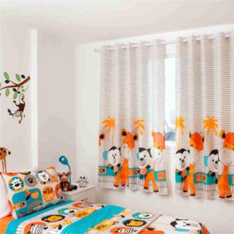 Cortina Infantil Basic com Forro Blackout 2,00 x 1,80 Santista - Safari - 2