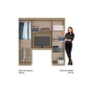Ver imagem 3 de Guarda Roupa Casal 6 Portas Porto 836 Noce/off White - Carraro