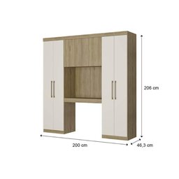 Guarda Roupa Casal 6 Portas Porto 836 Noce/off White - Carraro - 9 Guarda Roupa Casal 6 Portas Porto 836 Noce/off White - Carraro - 9