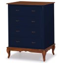 Ver imagem 1 de Cômoda de Madeira Linz 4 Gavetas 116 X 90 X 50 Cm - Cor Azul Petróleo/imbuia Glazer