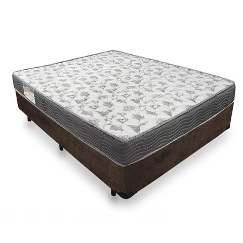 Cama Box Casal Suede + Colchão de Espuma D33 - Sereneprime - 138cm:marrom