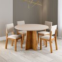 Ver imagem 2 de Mesa de Jantar 4 Lugares Asty com Vidro Mel/Off White/Marfim - Viero Móveis