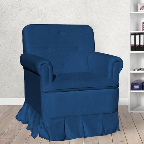 Poltrona Amamentação Laura Suede Azul Marinho - Lm Decor
