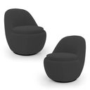 Ver imagem 1 de Kit 02 Poltronas Orgânicas Living Memphis Base Giratória Bouclê Preto - Desk Design