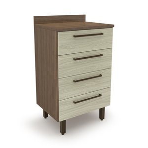 Balcao Evolution Plus 60cm 4 Gavetas Tannat/Legno Crema Batrol