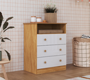 Ver imagem 1 de Cômoda Infantil Smim Peroba em 100% MDF Branco com Amêndoa Branco Amêndoa