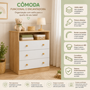 Ver imagem 4 de Cômoda Infantil Smim Peroba em 100% MDF Branco com Amêndoa Branco Amêndoa