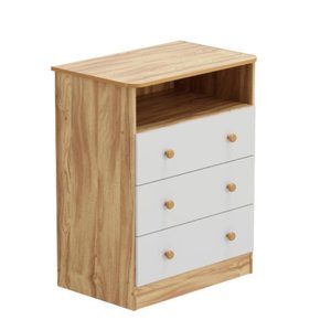 Cômoda Infantil Smim Peroba em 100% Mdf Branco com Amêndoa Branco Amêndoa
