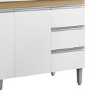 Ver imagem 5 de Balcão de Cozinha com Pia Inox 160cm Andréia Amêndoa/branco - Ajl Móveis
