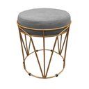Ver imagem 1 de Puff Multiuso com Mesa Babu 2 em 1 Suede Grafite Base Dourado