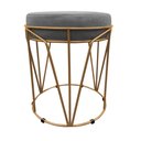 Ver imagem 2 de Puff Multiuso com Mesa Babu 2 em 1 Suede Grafite Base Dourado