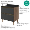 Ver imagem 4 de Balcao com Tampo 2 Gavetoes MDF 80 cm Kali 1641222 Carvalho Toq Chumbo Nicioli
