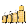 Kit Mala de Viagem Rígida de Fibra Rodinhas 360º 5 peças:MOSTARDA - 1