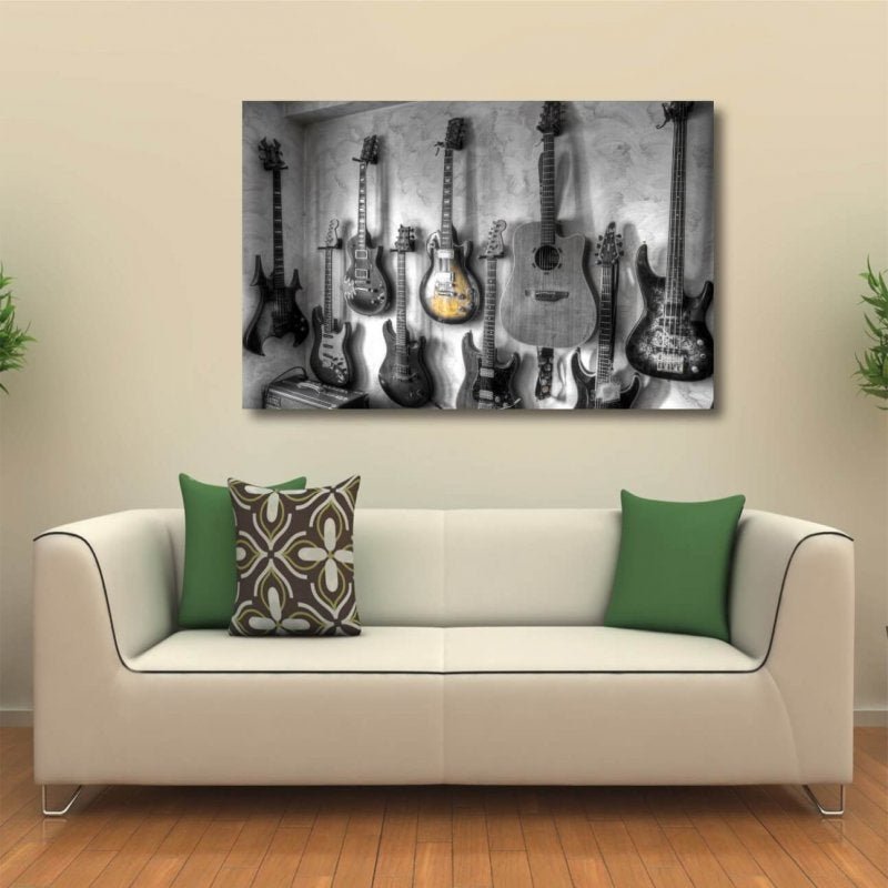 Quadro Guitarra Violão Música decorativo com Tela em Tecido - 1