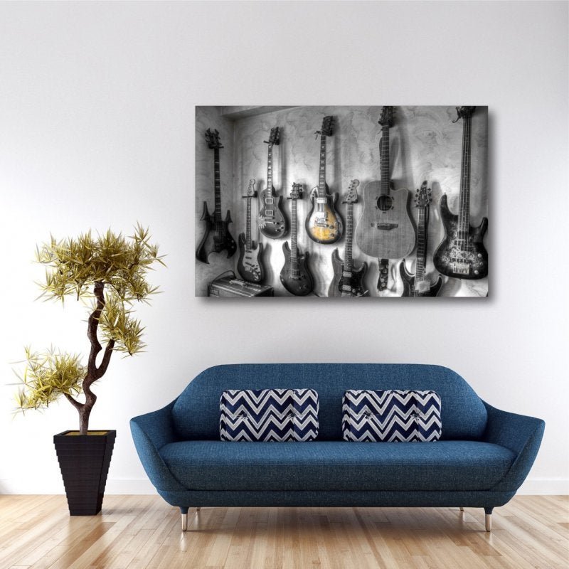 Quadro Guitarra Violão Música decorativo com Tela em Tecido - 3