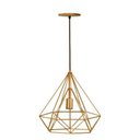 Ver imagem 1 de Lustre Pendente Aramado Diamante Pirâmide Dourado