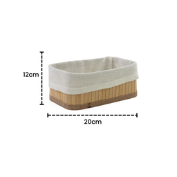 Cesto Organizador Dobravel Bambu Claro 20x12x8cm Mimo Style - 2