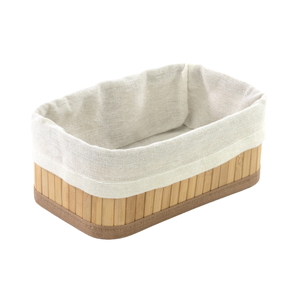 Cesto Organizador Dobravel Bambu Claro 20x12x8cm Mimo Style