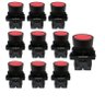 Kit 10 Botao Lk2 Ea42 Plastico Vermelho Nf Lukma - 1