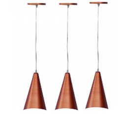 Kit 3 Luminária Pendente Cone de Alumínio Cobre - 1 Kit 3 Luminária Pendente Cone de Alumínio Cobre - 1
