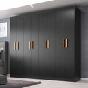 Ver imagem 1 de Guarda-roupa Casal Paris 8 Portas Black - Evidencia Móveis