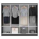 Ver imagem 3 de Guarda-roupa Casal Paris 8 Portas Black - Evidencia Móveis