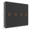 Ver imagem 4 de Guarda-roupa Casal Paris 8 Portas Black - Evidencia Móveis