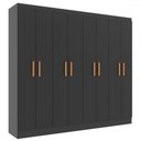 Ver imagem 2 de Guarda-roupa Casal Paris 8 Portas Black - Evidencia Móveis
