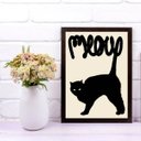 Ver imagem 2 de Quadro Gato Preto Meow 45x34cm:Madeira branca