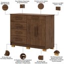 Ver imagem 3 de Cômoda Sapateira para Quarto 2 Portas 5 Gavetas Biana V01 Imbuia - Lyam Decor