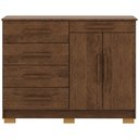 Ver imagem 5 de Cômoda Sapateira para Quarto 2 Portas 5 Gavetas Biana V01 Imbuia - Lyam Decor