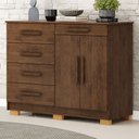 Ver imagem 1 de Cômoda Sapateira para Quarto 2 Portas 5 Gavetas Biana V01 Imbuia - Lyam Decor