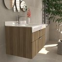 Ver imagem 3 de Gabinete Banheiro Bergan Anna 60cm Com Tampo Vidro Moldado - Branco/Noce