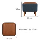 Ver imagem 3 de Puff Decorativo Verso 45x51 cm Pes Madeira Linho e Courino Tcs 718 Tcs 727 Moll