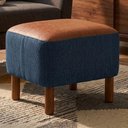 Ver imagem 2 de Puff Decorativo Verso 45x51 cm Pes Madeira Linho e Courino Tcs 718 Tcs 727 Moll
