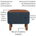 Ver imagem 5 de Puff Decorativo Verso 45x51 cm Pes Madeira Linho e Courino Tcs 718 Tcs 727 Moll