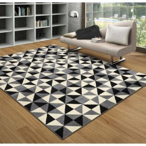 Tapete Herat 90/19 Cinza 1,50x2,00M Black Tiles São Carlos