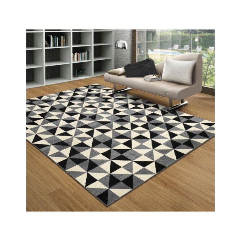 Tapete Herat 90/19 Cinza 1,50x2,00M Black Tiles São Carlos