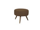 Ver imagem 5 de Kit Namoradeira + 1 Poltrona Decorativa Aurora + Puff Redondo Suede Marrom Pés Madeira Mz Decor