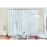 Cortina Decorativa Para Sala Em Malha Com Renda 3M Branco - 1