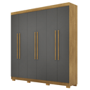 Ver imagem 2 de Guarda Roupa Casal 6 Portas Elegance Nature Alasca sem Espelho Móveis Vila Rica