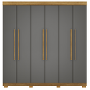 Ver imagem 1 de Guarda Roupa Casal 6 Portas Elegance Nature Alasca sem Espelho Móveis Vila Rica