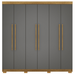 Guarda Roupa Casal 6 Portas Elegance Nature Alasca sem Espelho Móveis Vila Rica - 1