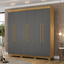 Ver imagem 3 de Guarda Roupa Casal 6 Portas Elegance Nature Alasca sem Espelho Móveis Vila Rica