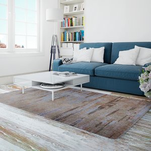 Tapete Adana Sala Quarto 150x200 Cm Tecido Relevo Decorativo - Bege