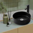 Ver imagem 4 de Cuba Banheiro Ceramica de Sobrepor com Valvula Inox,37x37 Mx211 Cor:preto